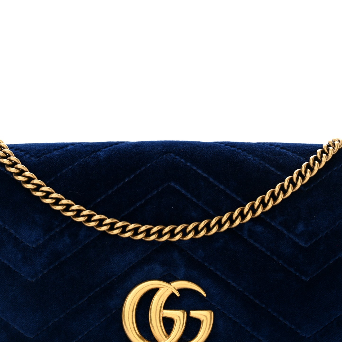 Velvet Matelasse GG Marmont Mini Bag Cobalt Blue