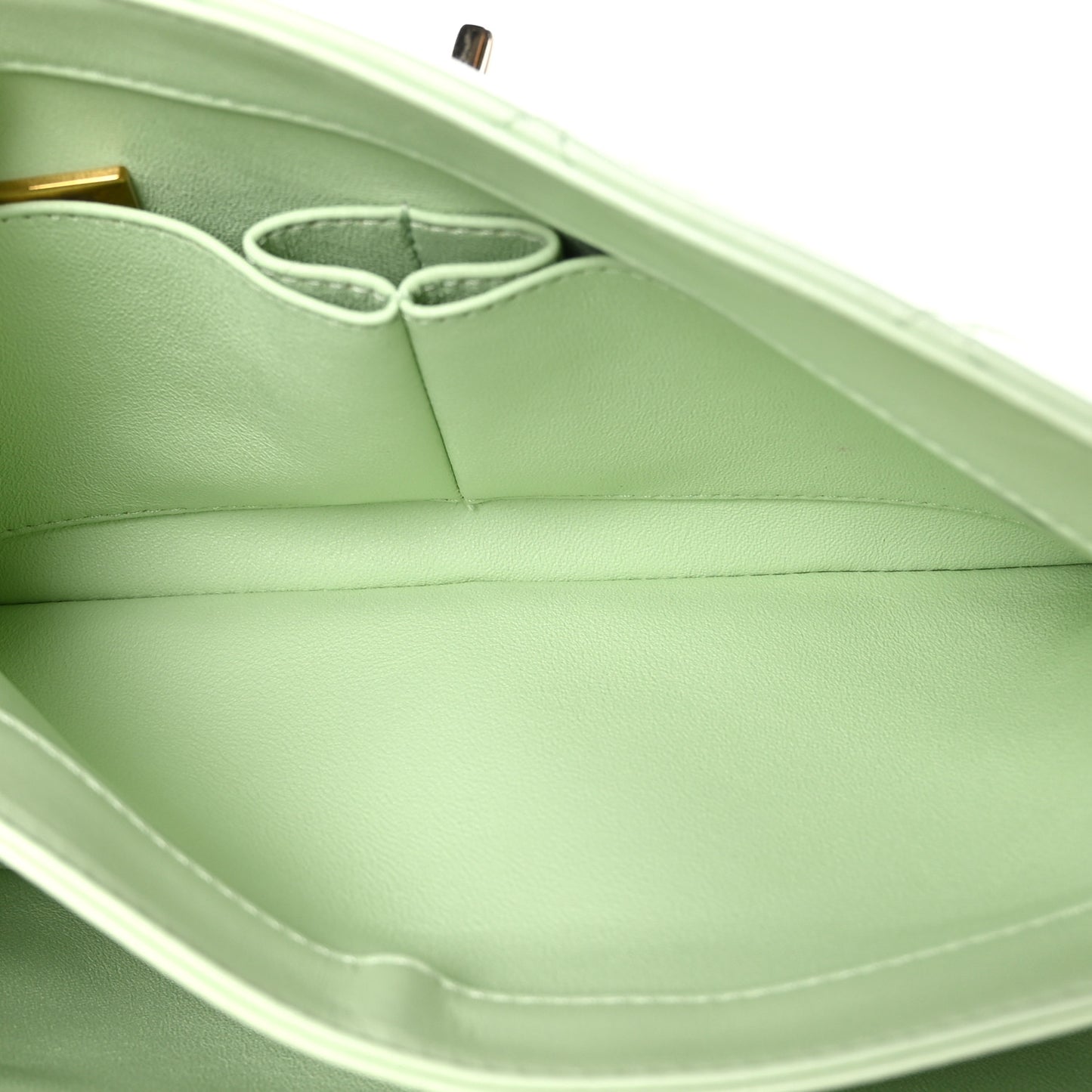 Lambskin Quilted Small Trendy CC Flap Dual Handle Bag Light Green