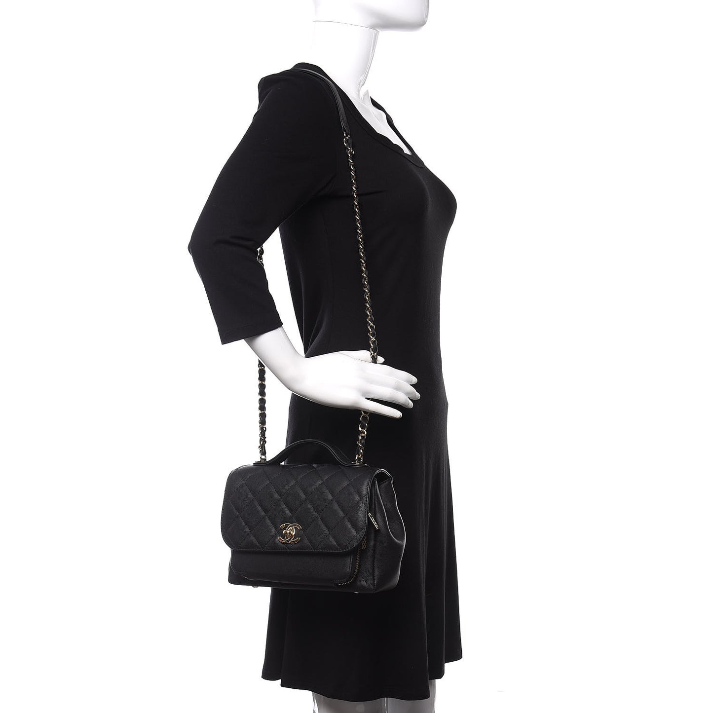 Caviar Quilted Medium Business Affinity Flap Black