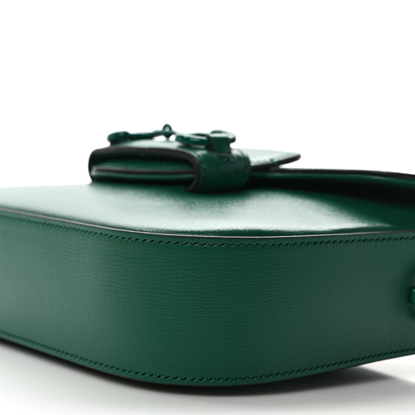 Azalea Calfskin Web Monochrome Horsebit 1955 Shoulder Bag Emerald