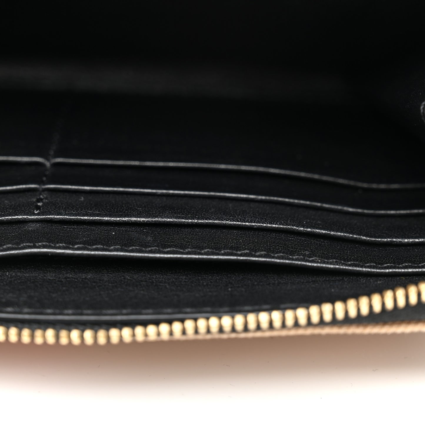 Calfskin House Check Elmore Zip Around Wallet Black