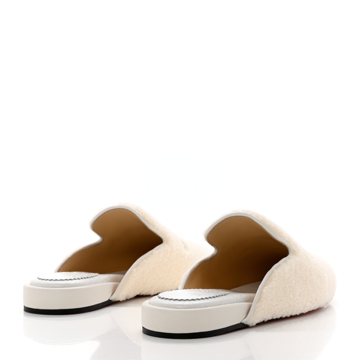 Christian Louboutin Shearling Womens Coolito Donna Loafer Mules 39 Navy White 4 of 7