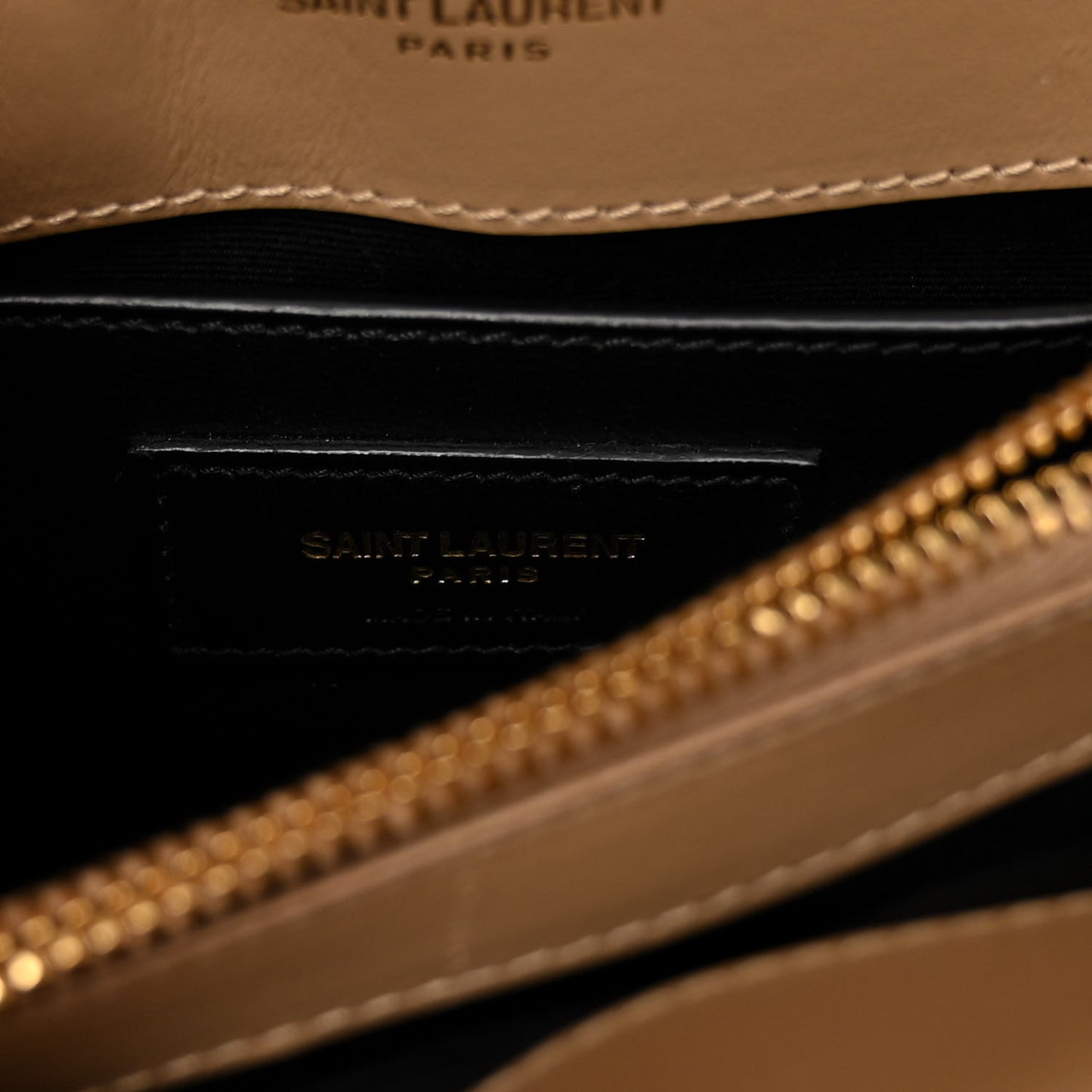Calfskin Y Quilted Monogram Small Loulou Chain Satchel Dark Beige