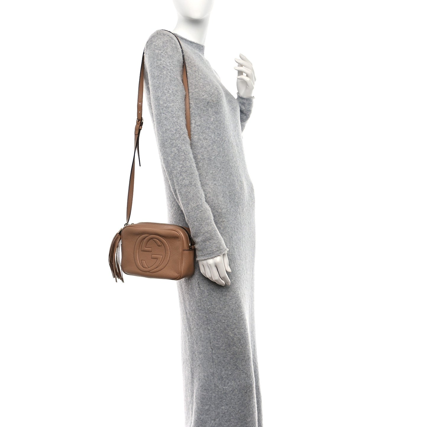 Pebbled Calfskin Small Soho Disco Bag Camelia