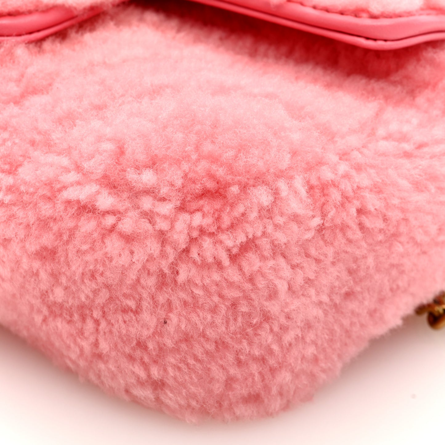 Shearling Matelasse Super Mini GG Marmont Shoulder Bag Lotus Pink