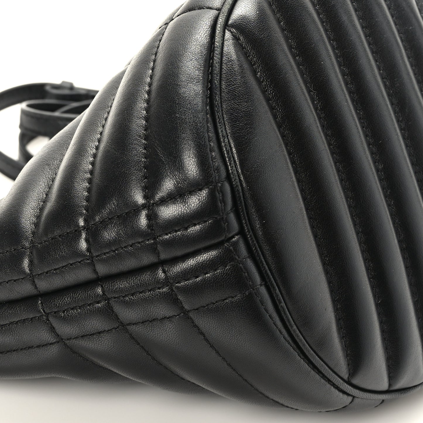 Lambskin Quilted Small Crescent Lola Bag Black