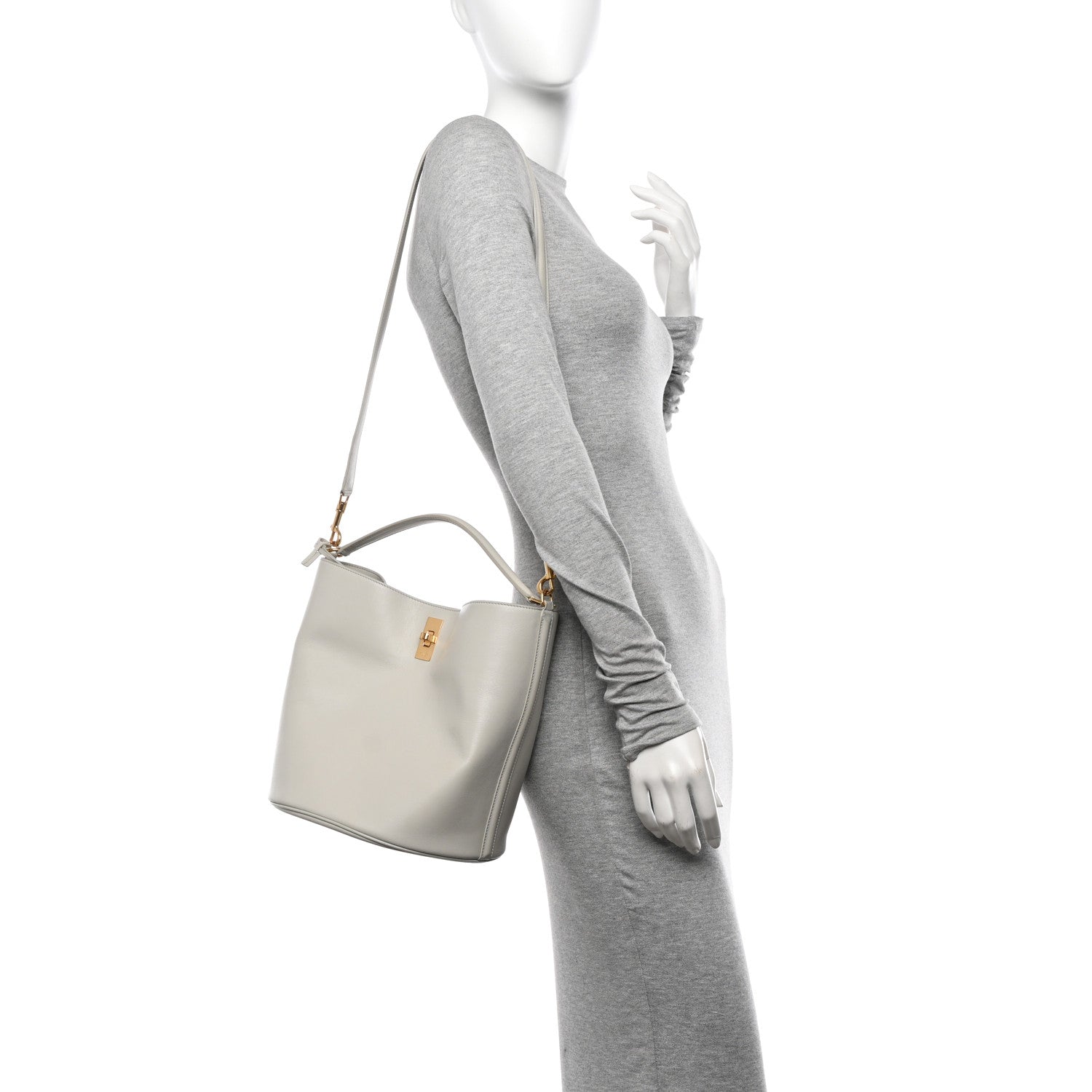 Celine Smooth Calfskin Bucket 16 Bag Light Stone 2 of 13