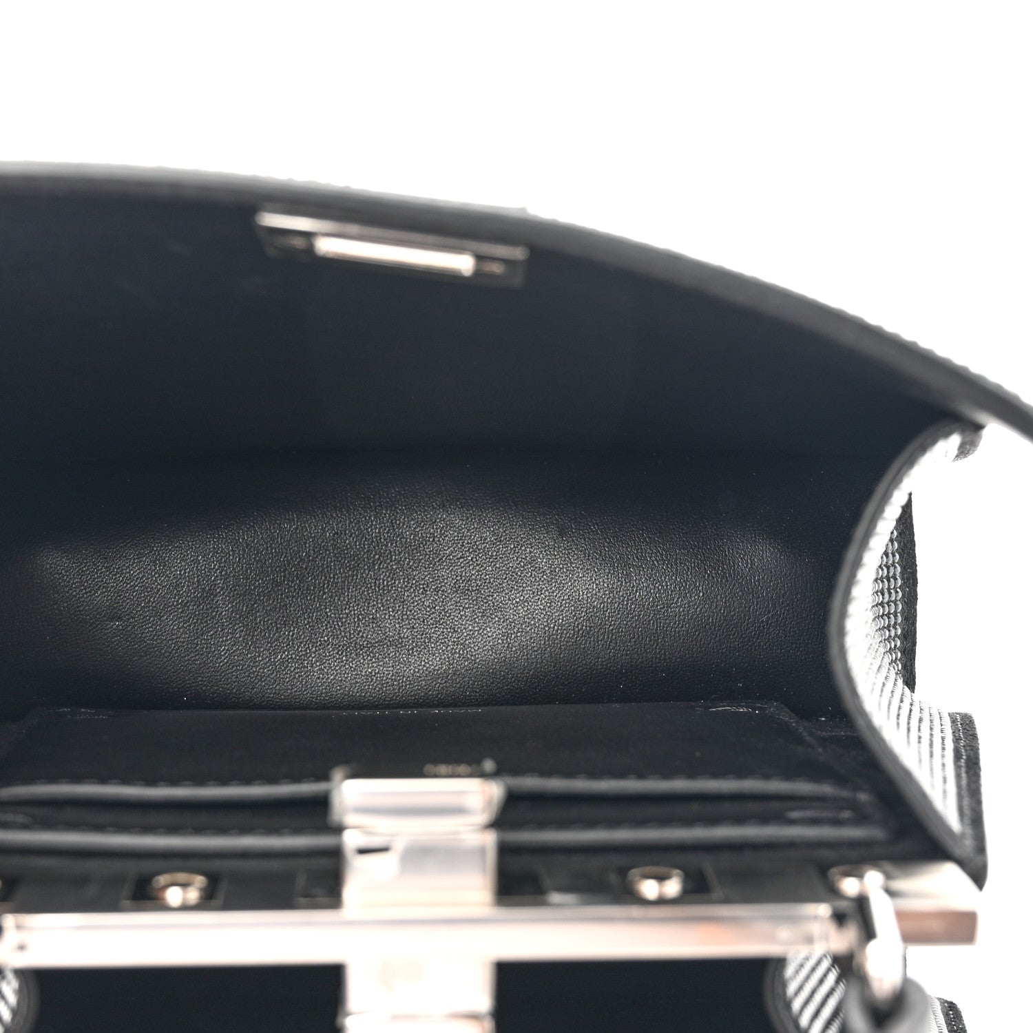 Fendi Crystal Shiny Nappa FF Petite Peekaboo I SEE U Satchel Black 5 of 11