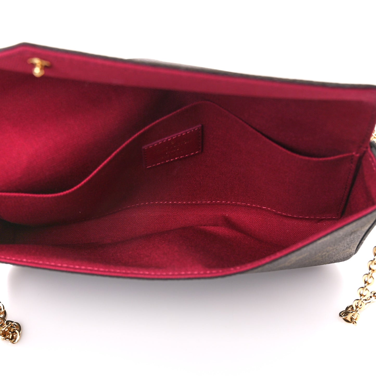 Monogram Pochette Felicie Chain Wallet Fuchsia