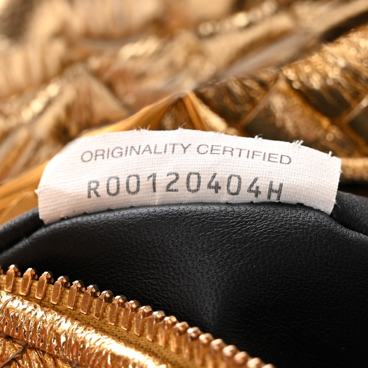 Metallic Nappa Intrecciato Mini Jodie Gold