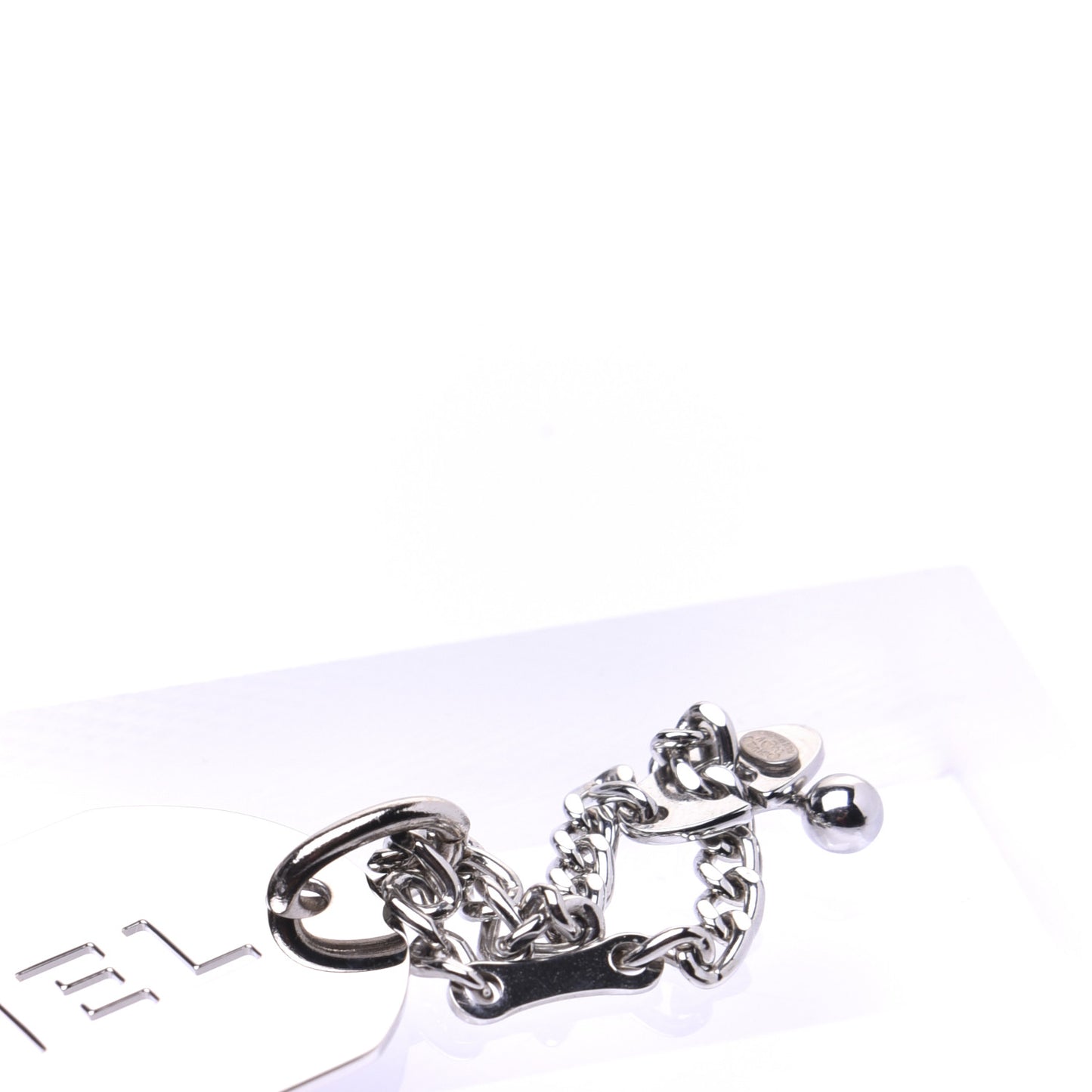 Dog Tag Key Charm Silver