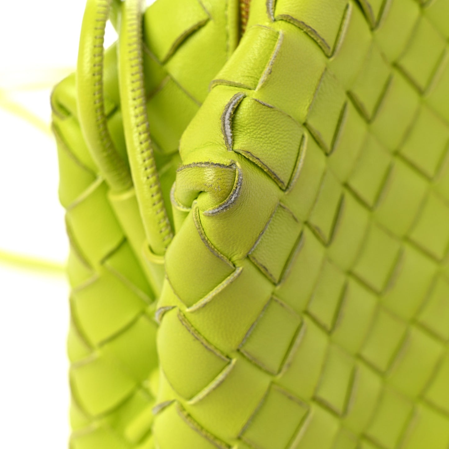 Nappa Intrecciato Small Loop Camera Bag Acid Kiwi