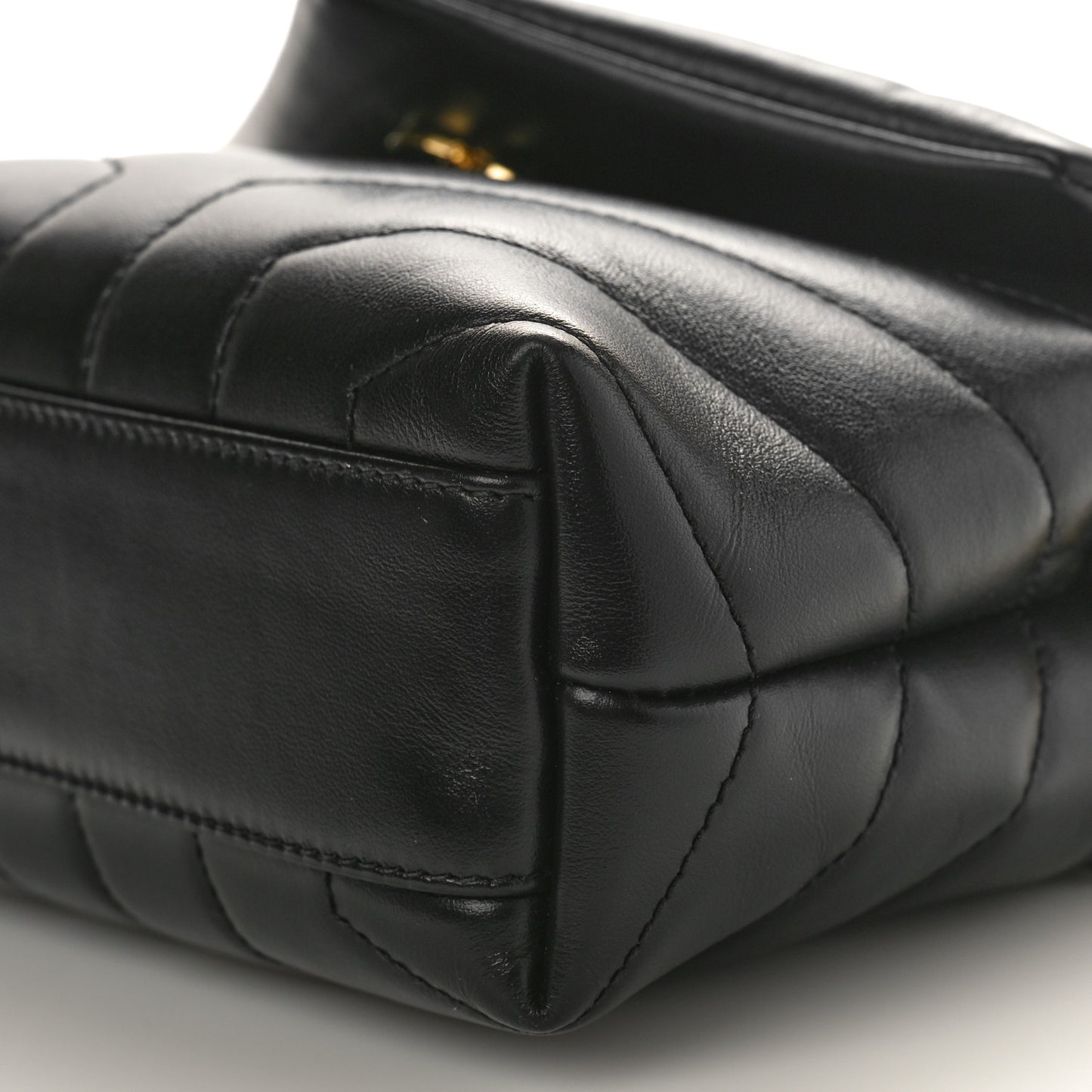Calfskin Y Quilted Monogram Toy Loulou Crossbody Bag Black