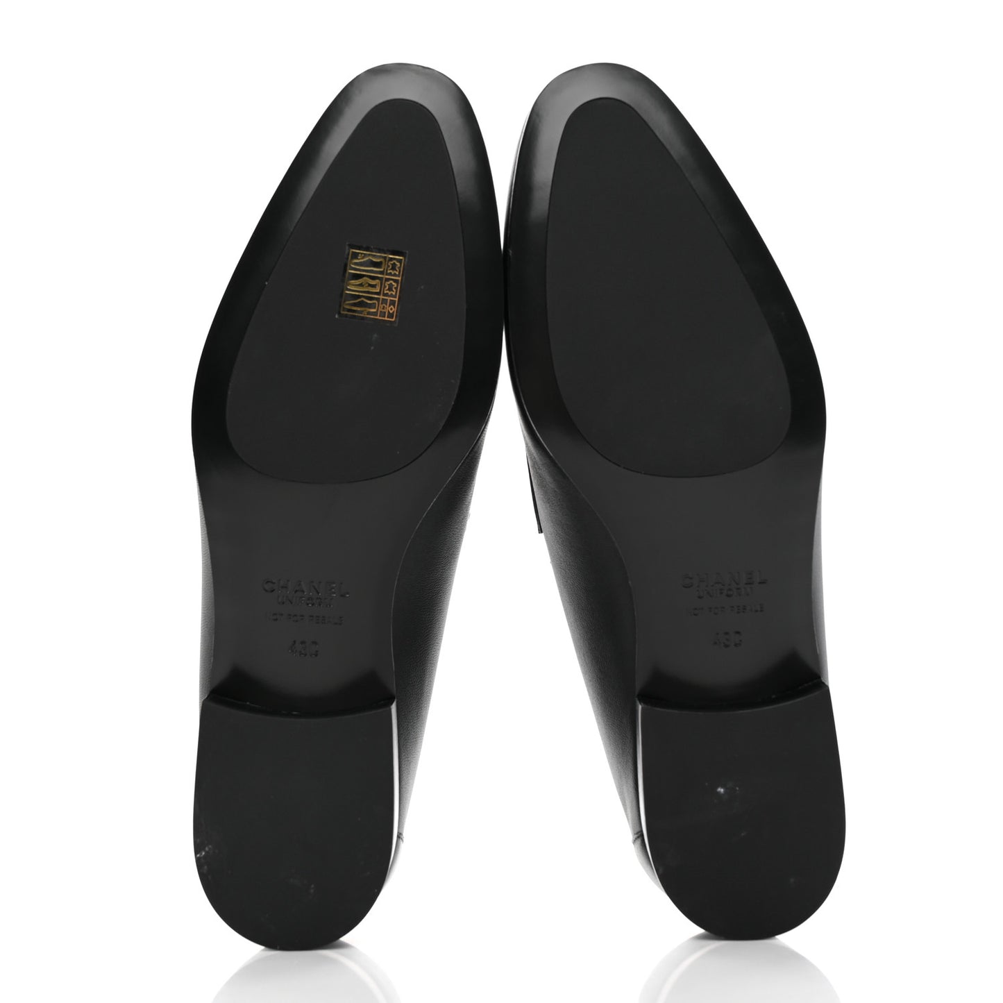 Calfskin Mens Stitched CC Loafers 43 Black