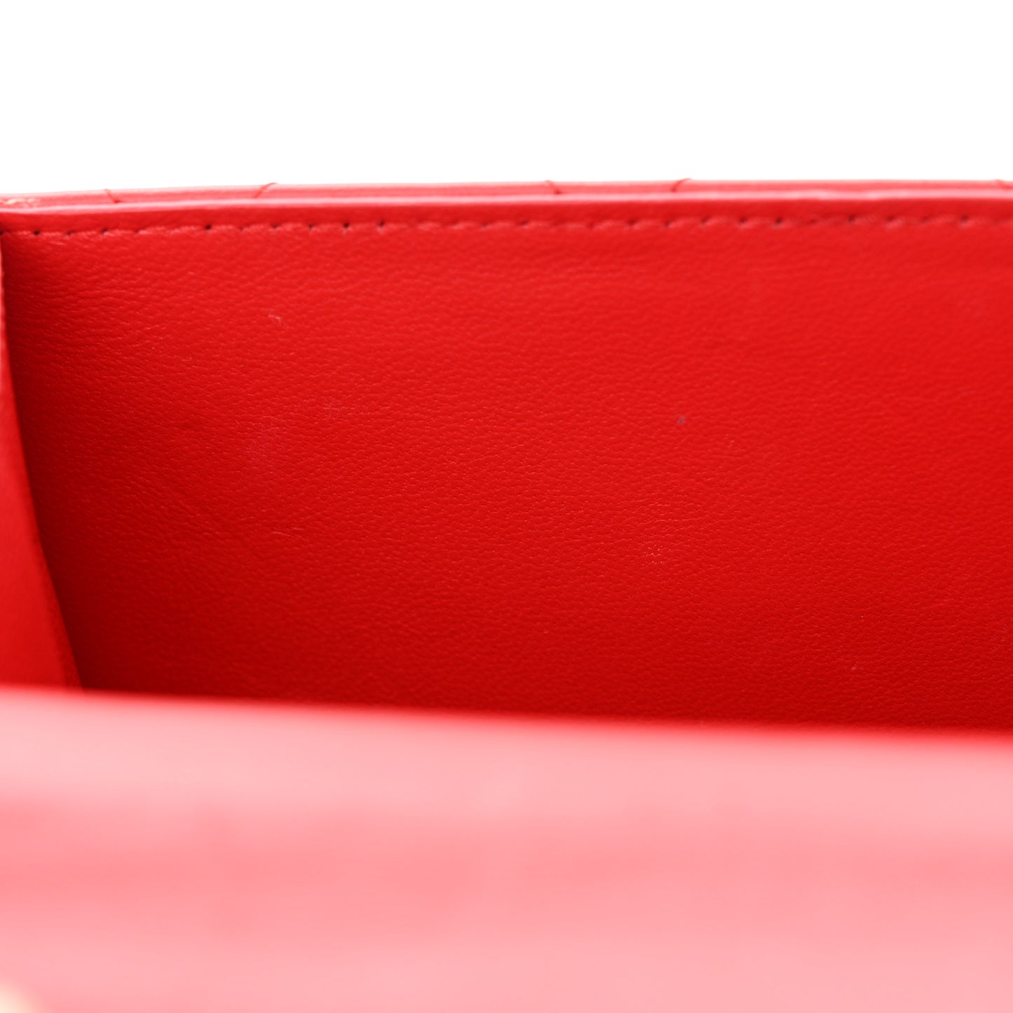 Nappa Calfskin Quilted XS Sharp Top Handle Bag Bright Red