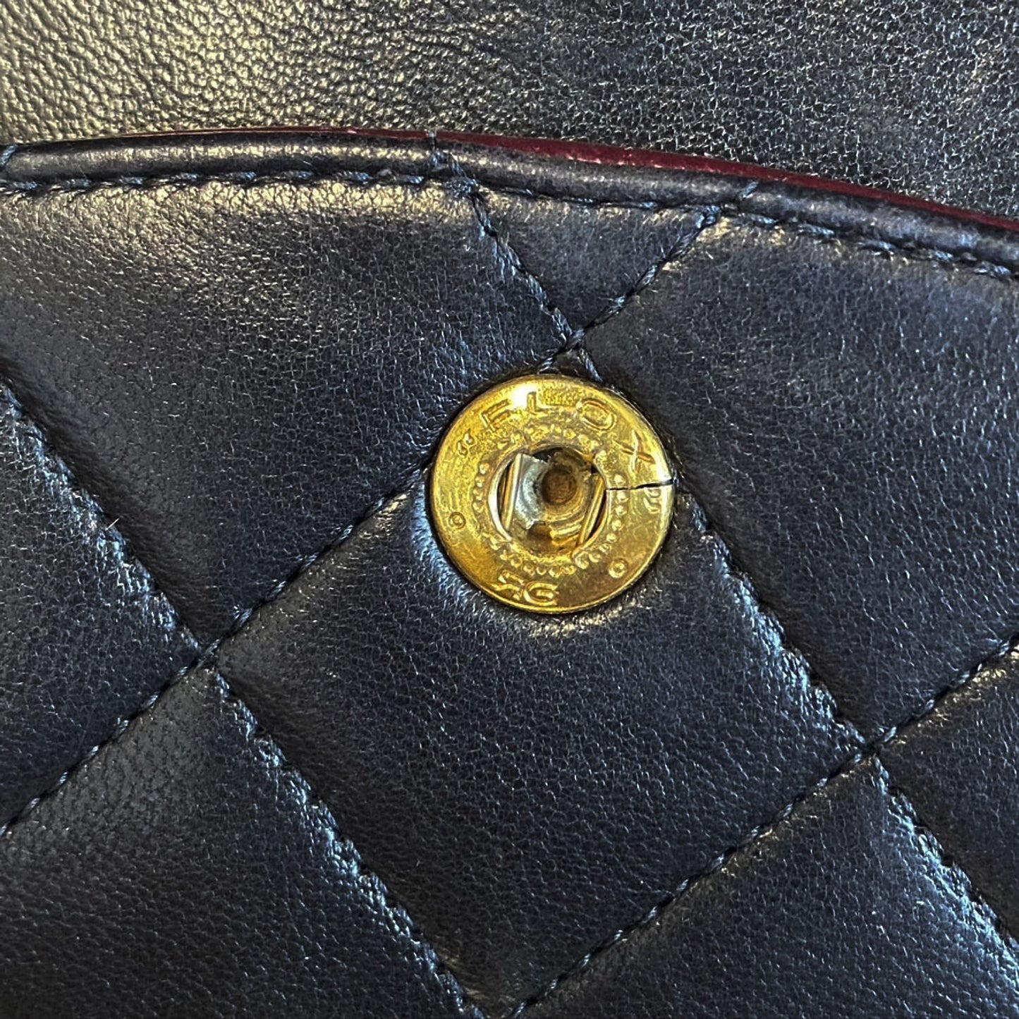 Lambskin Quilted Medium Double Flap Black