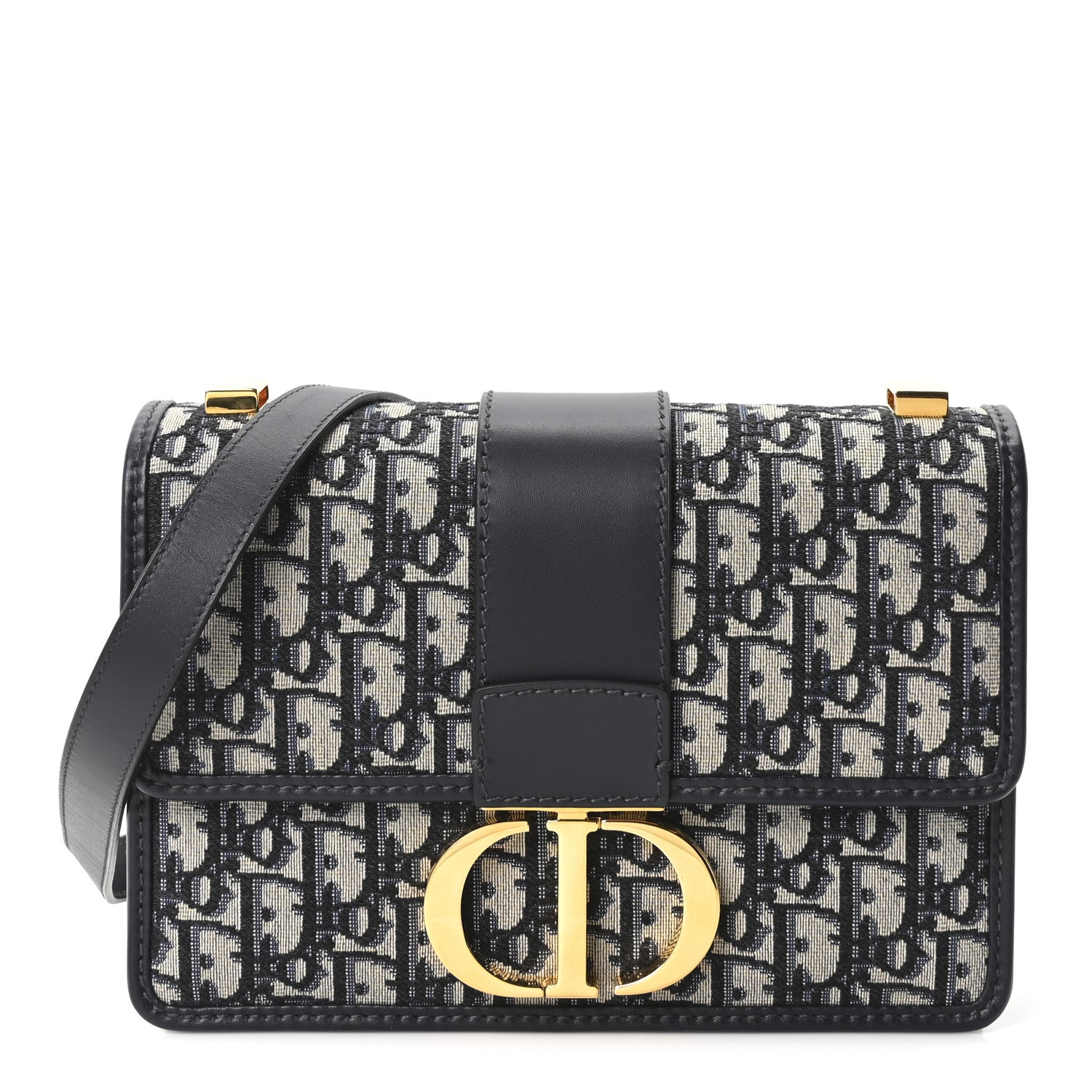 Christian Dior Oblique 30 Montaigne Flap Bag Blue 1862767