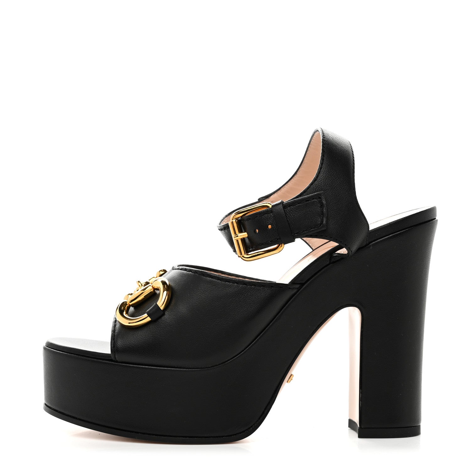 Gucci Nappa Charlotte Horsebit 40/135mm Platform Sandals 37  display picture 1