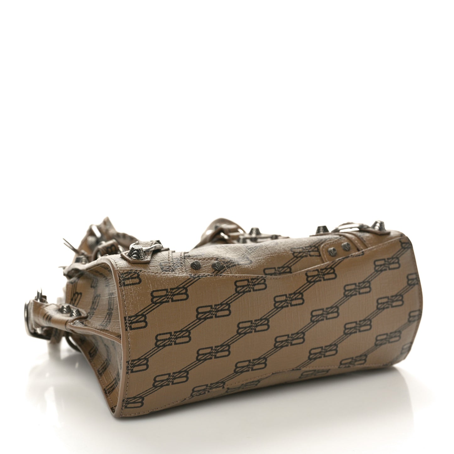 Coated Canvas BB Monogram Neo Cagole Handbag XS Beige Brown
