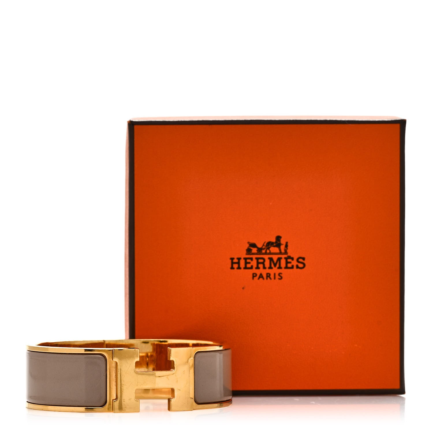Hermes Enamel Wide Clic Clac H Bracelet PM Marron Glace 5 of 5
