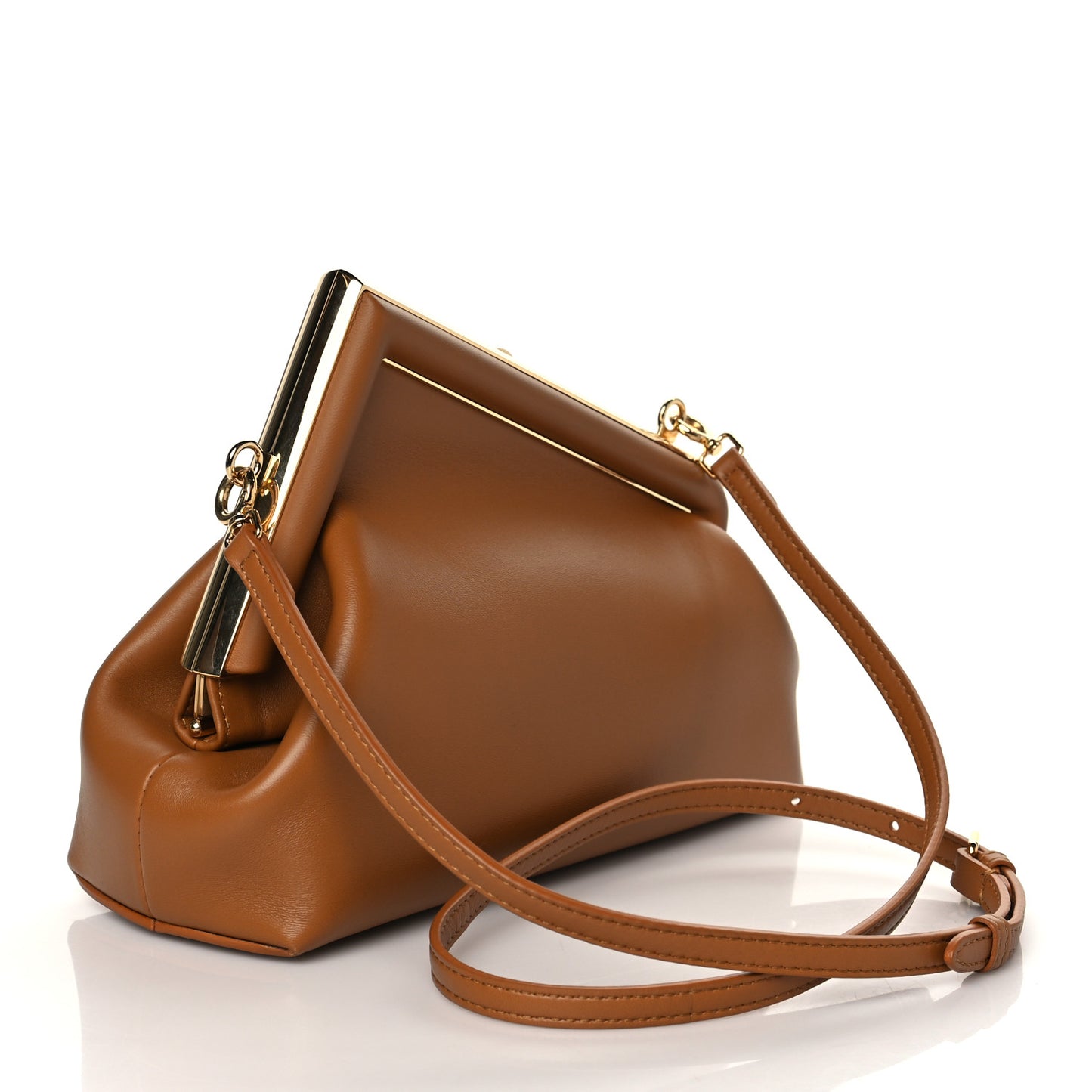 Shiny Nappa Small Fendi First Caramello