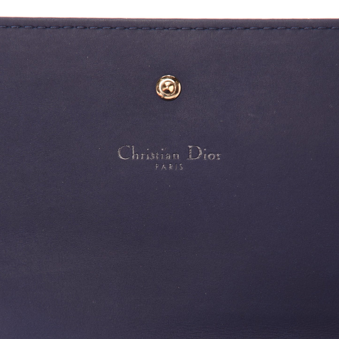 Matte Calfskin Studded Diorama Croisiere Chain Wallet Indigo
