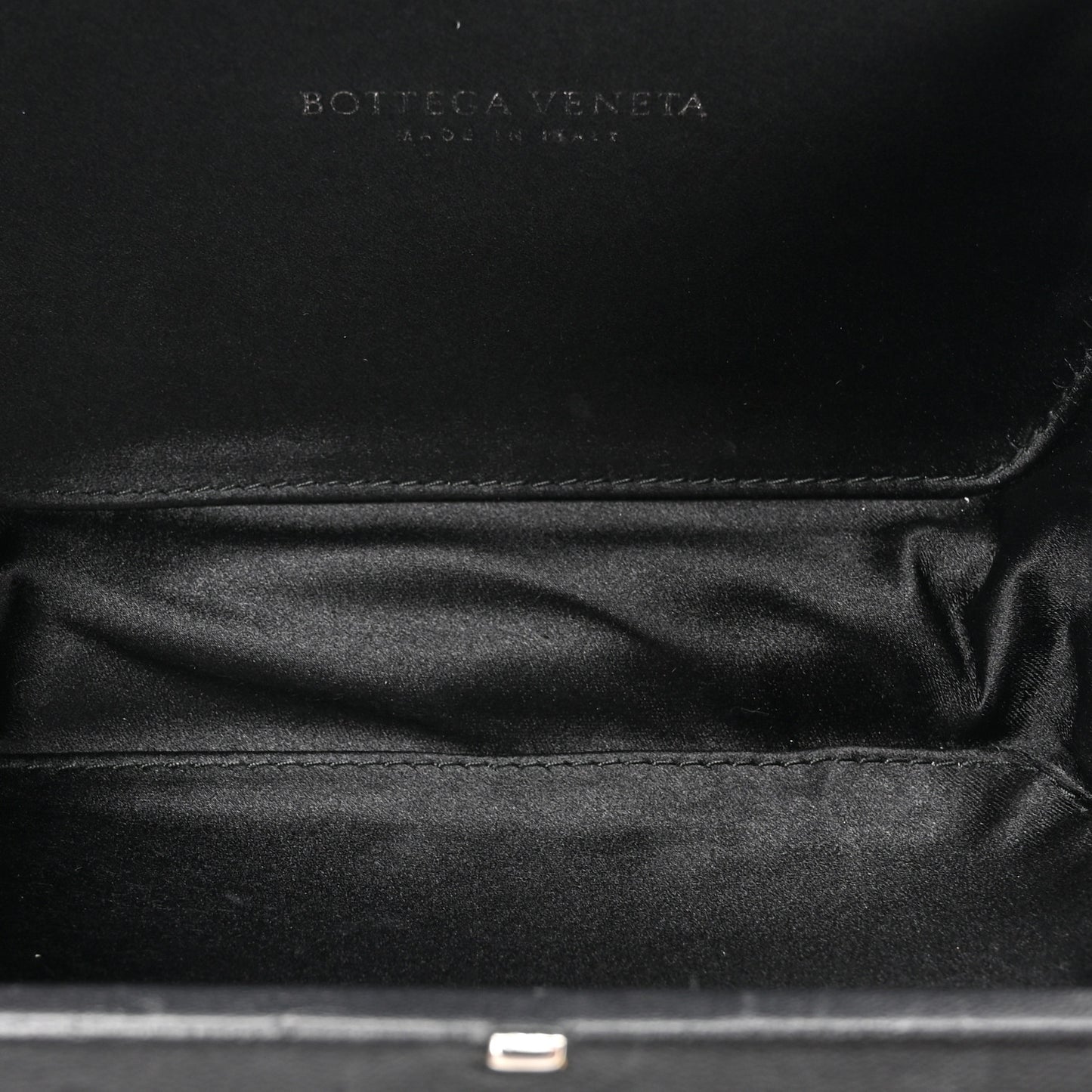 Satin Intreccio Impero Knot Clutch Black