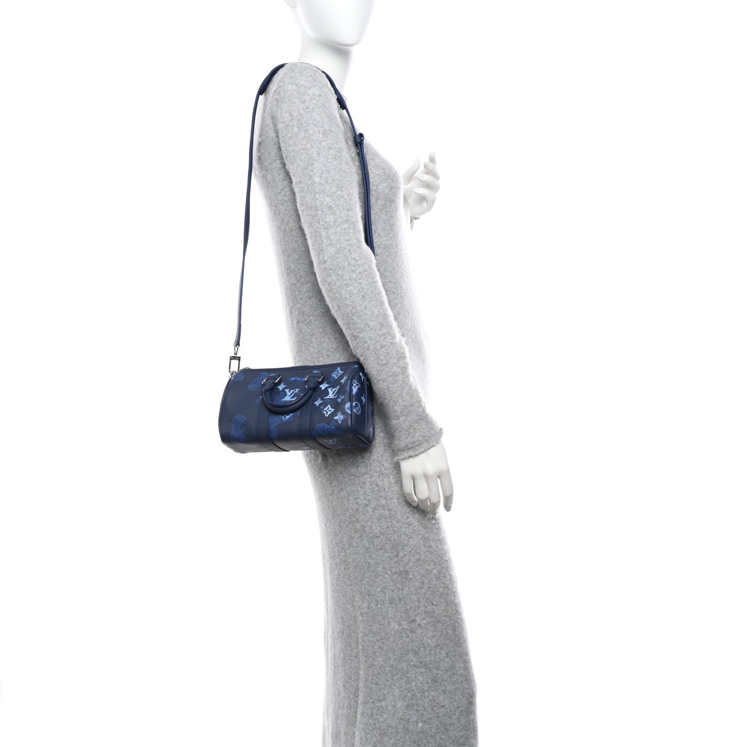 Louis Vuitton Monogram Ink Watercolor Keepall XS Blue 2 of 9