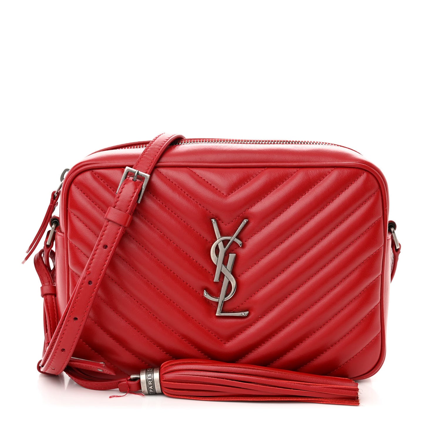Calfskin Matelasse Monogram Lou Camera Bag Red
