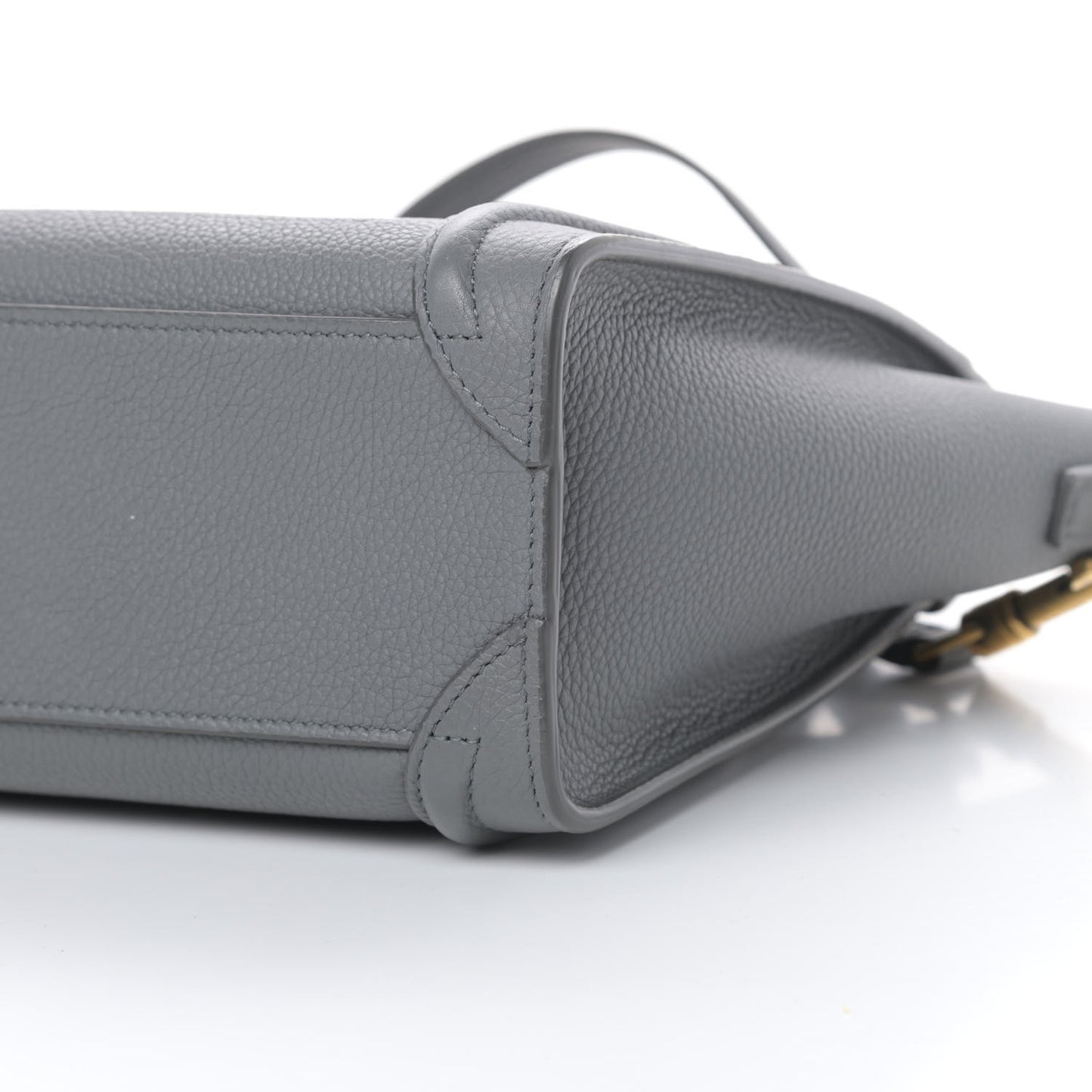 Drummed Calfskin Nano Luggage Kohl