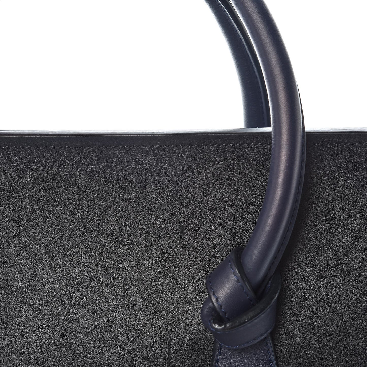 Smooth Calfskin Large Bi-Color Tie Knot Tote Black Navy