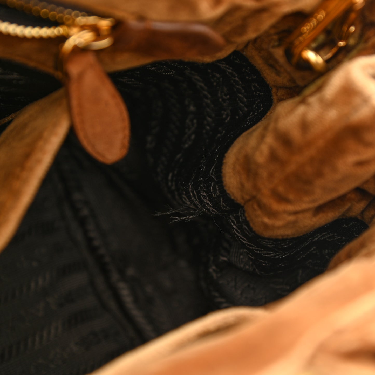Velluto Ricamo Cahier Tote Bag Cammello