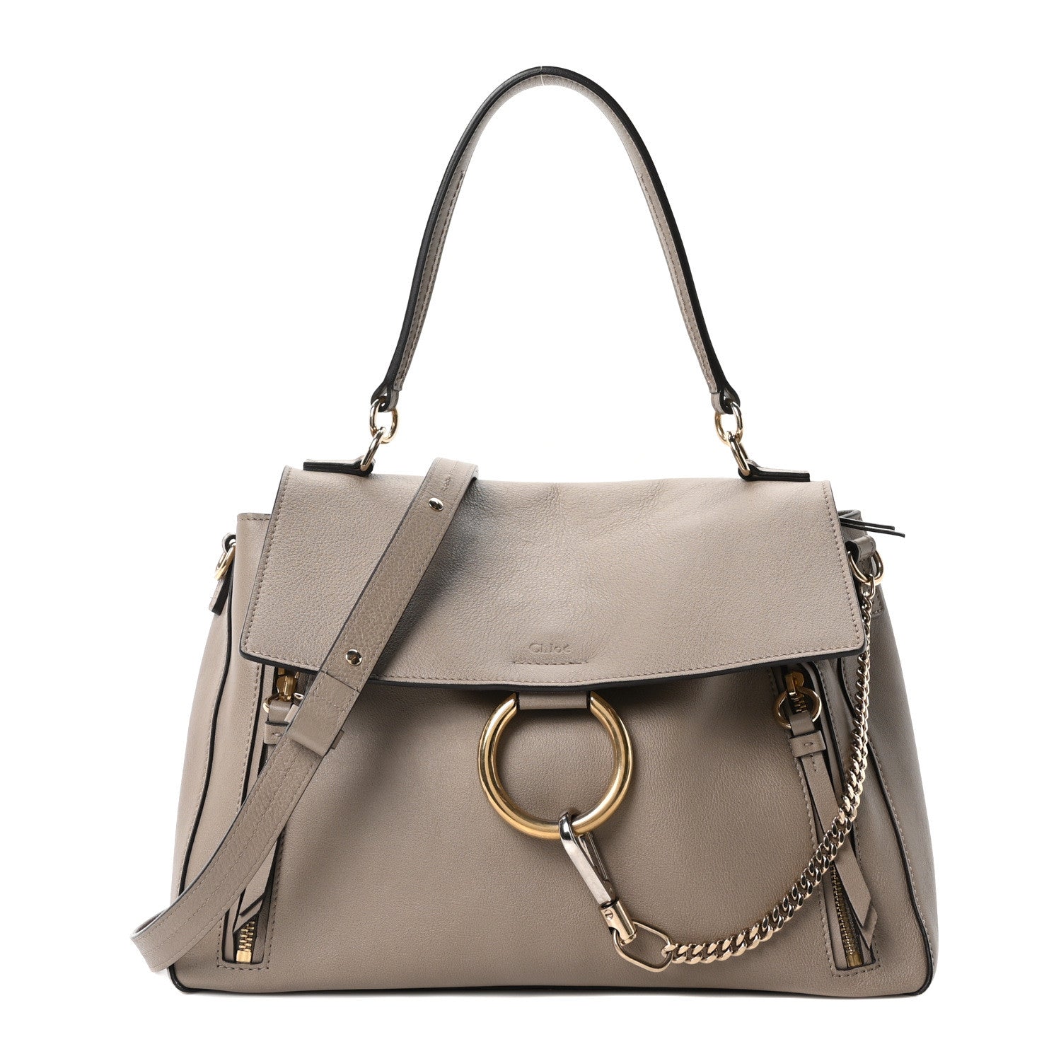 Chloe Calfskin Medium Faye Day Shoulder Bag Motty Grey 1791708