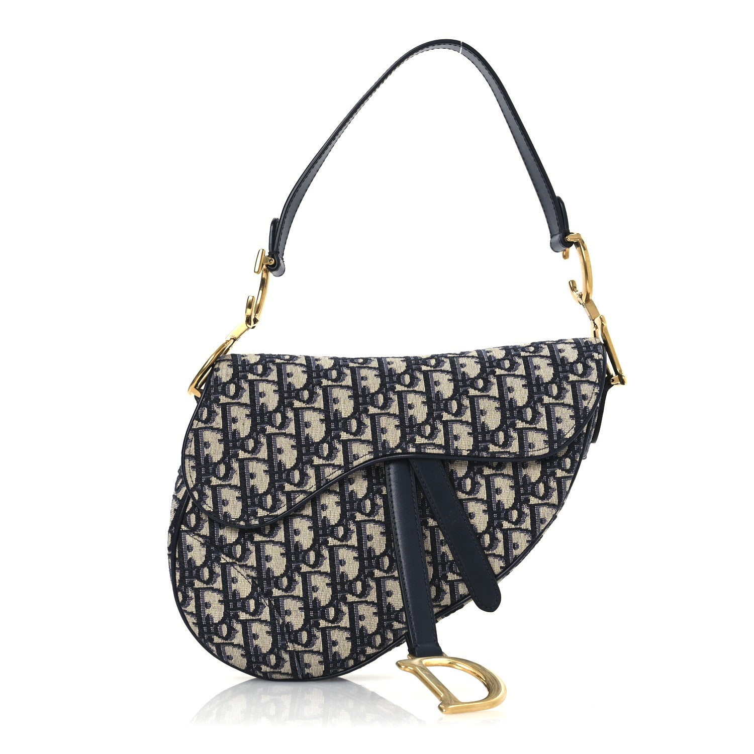 Christian Dior Oblique Saddle Bag Blue 1 of 11