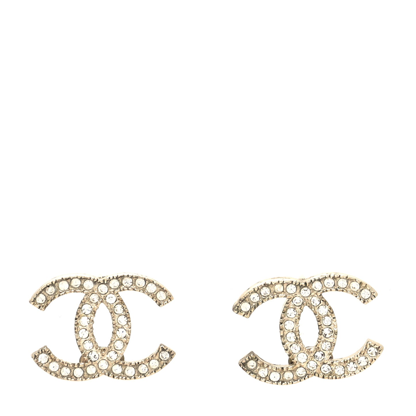 Crystal Timeless CC Earrings Light Gold