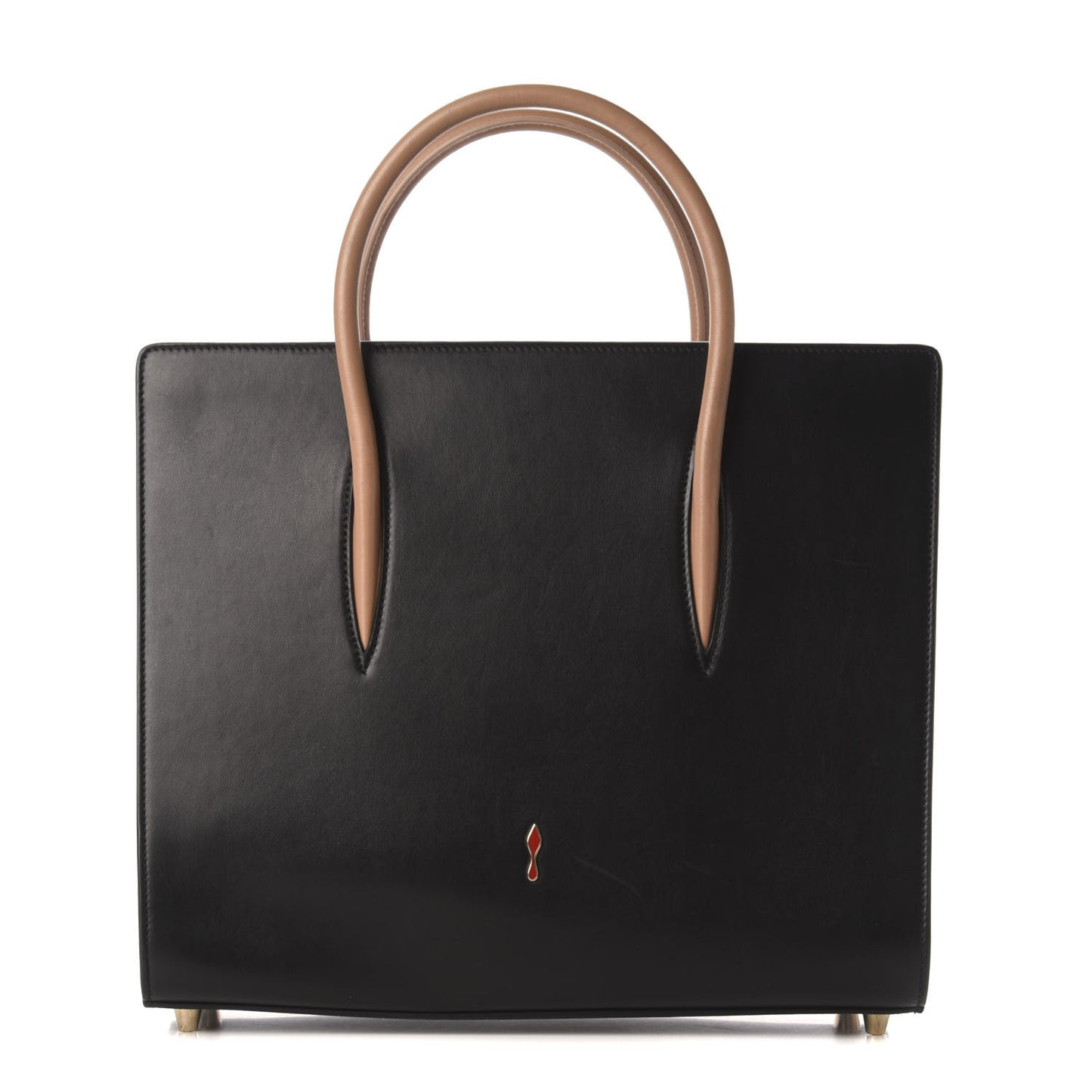 Calfskin Patent Leopard Spiked Large Paloma Black