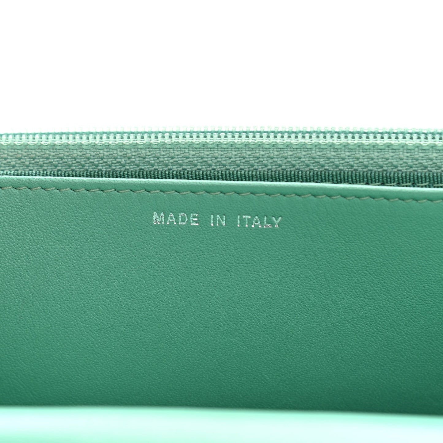 Patent Quilted Wallet On Chain WOC Light Green