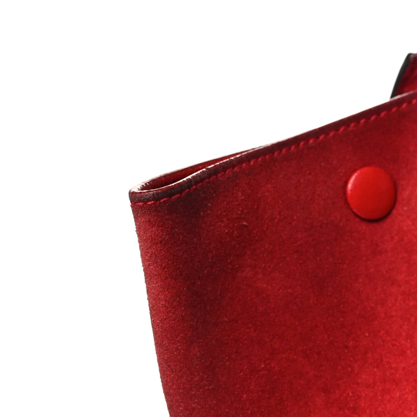 Drummed Calfskin Suede Large Trapeze Coquelicot