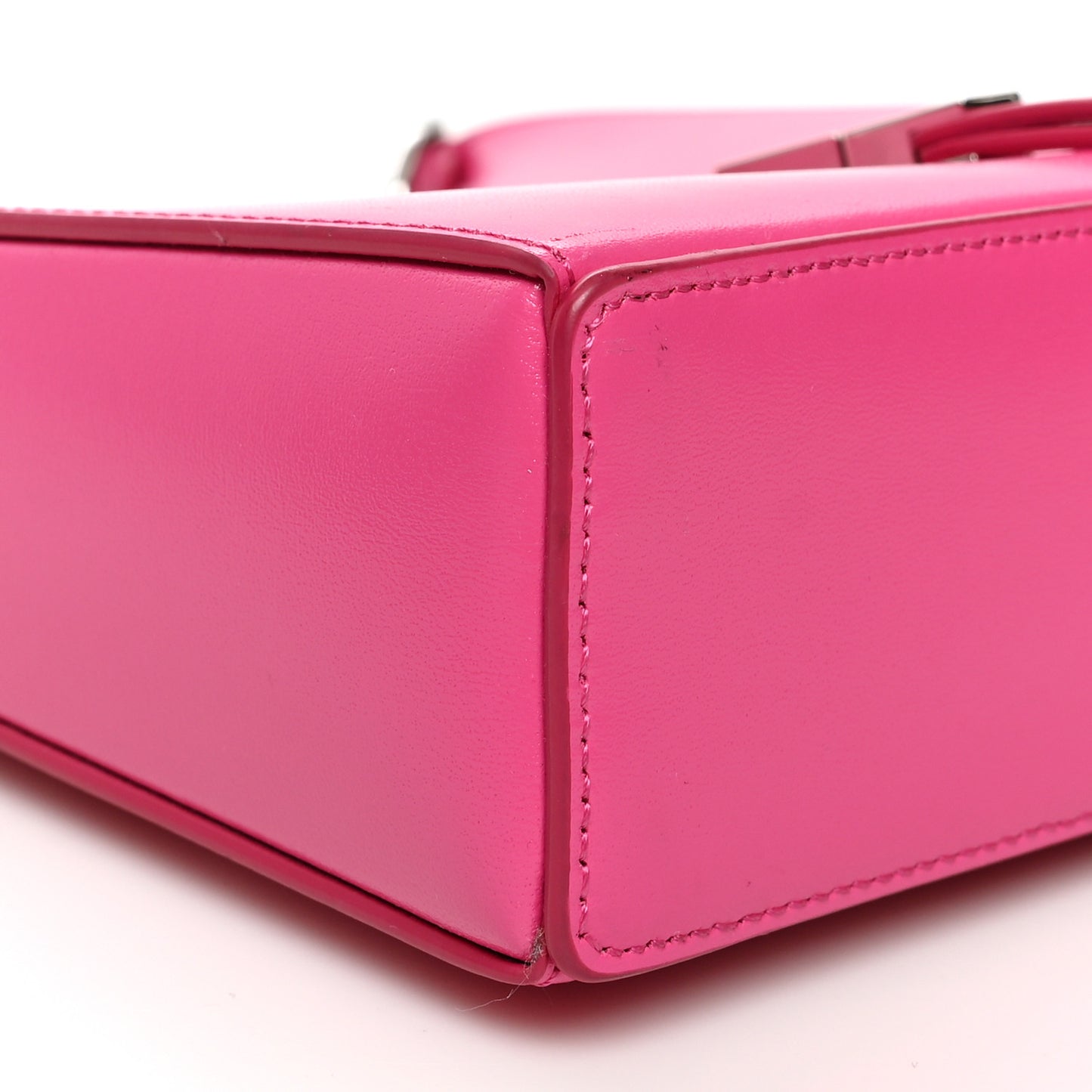 Box Calfskin Mini Cut Out Shoulder Bag Neon Pink