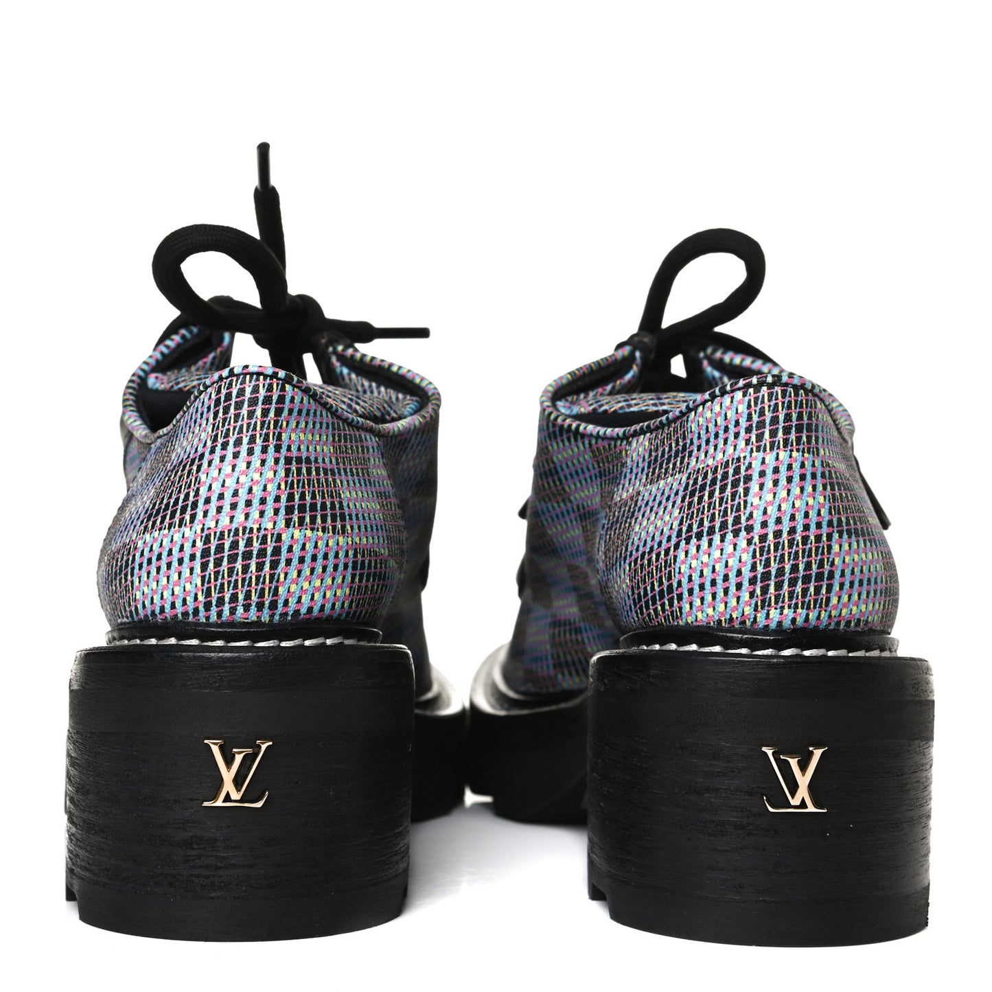 Damier LV Pop Beaubourg Platform Derby Shoes 35 Blue