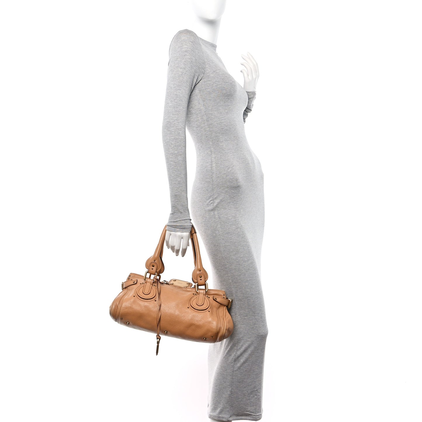 Calfskin Medium Paddington Satchel Beige