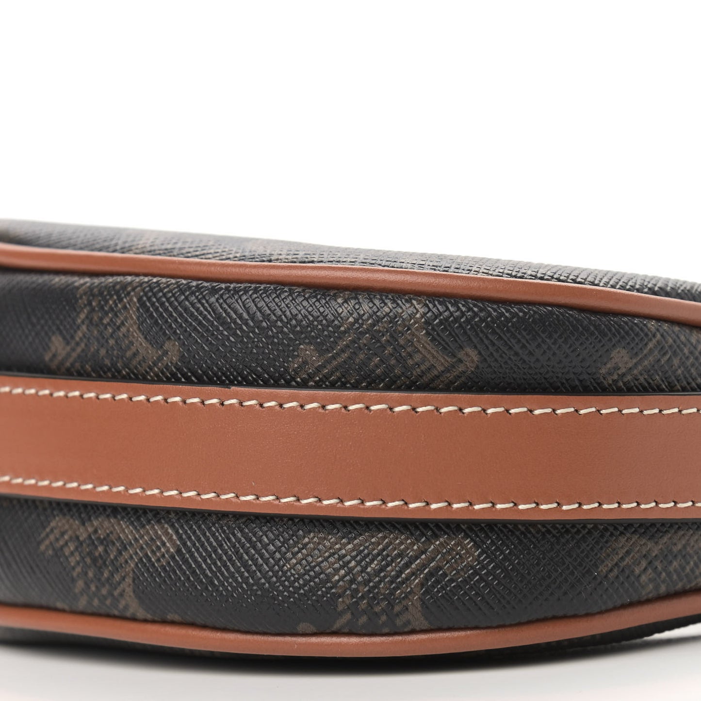 Canvas Calfskin Mini Ava Triomphe Shoulder Bag Tan