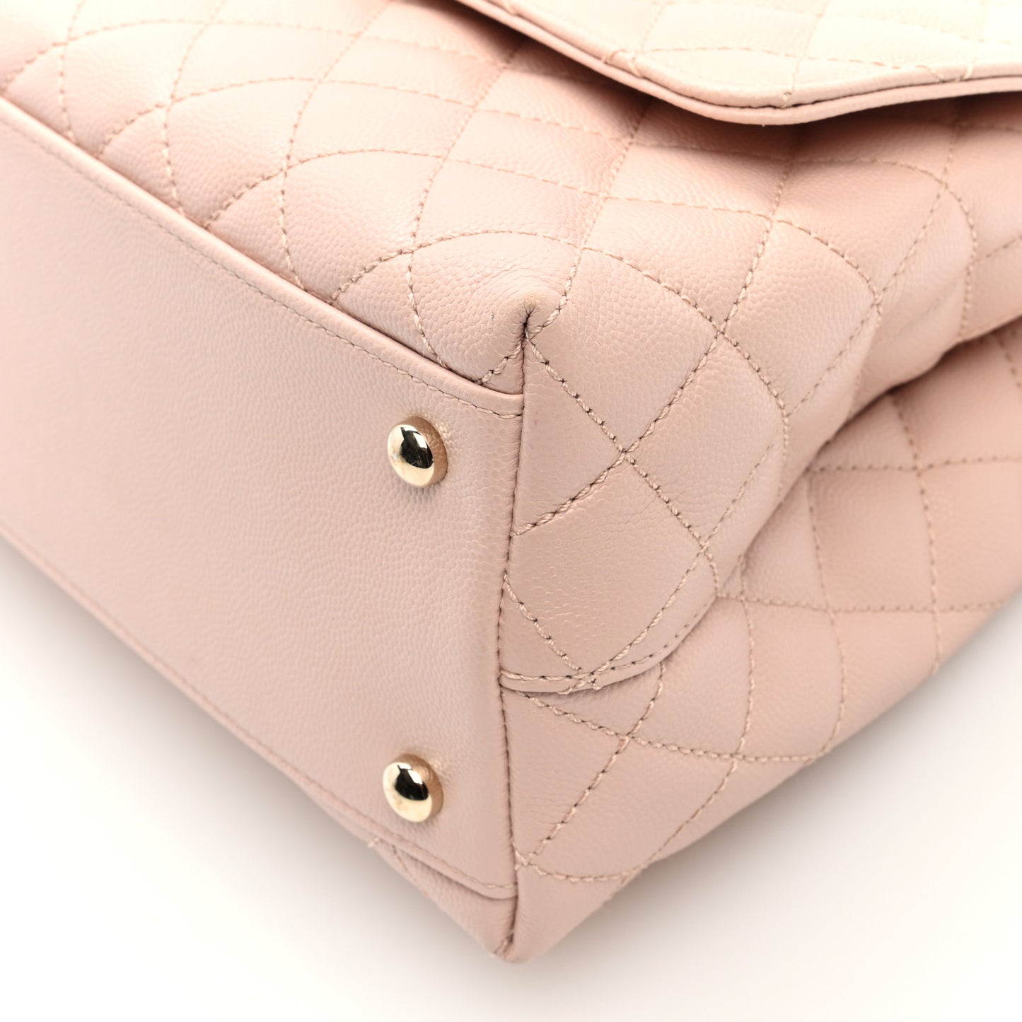 Caviar Quilted Small Coco Handle Flap Light Pink