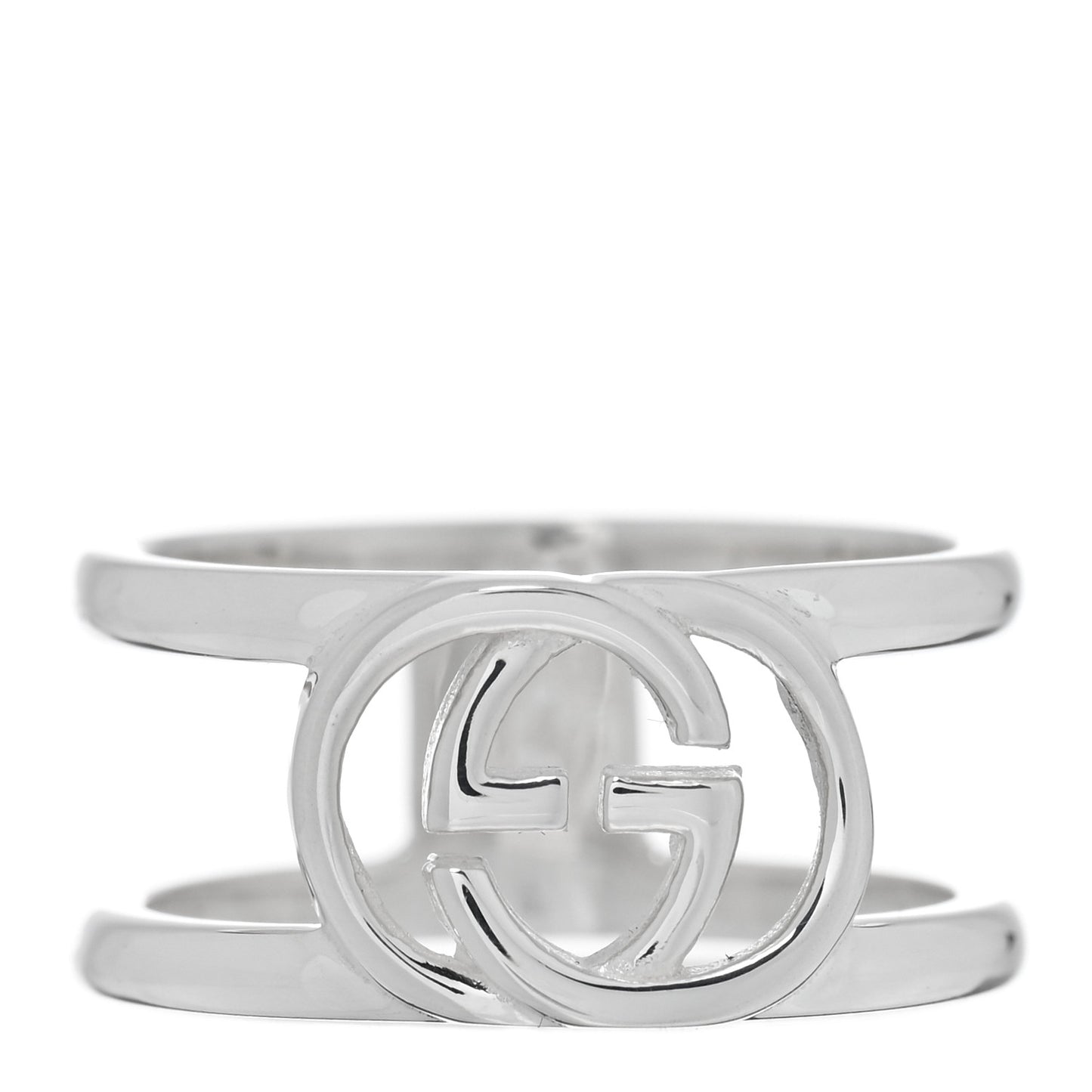 Sterling Silver 9mm Interlocking G Open Band Ring 53 6.5