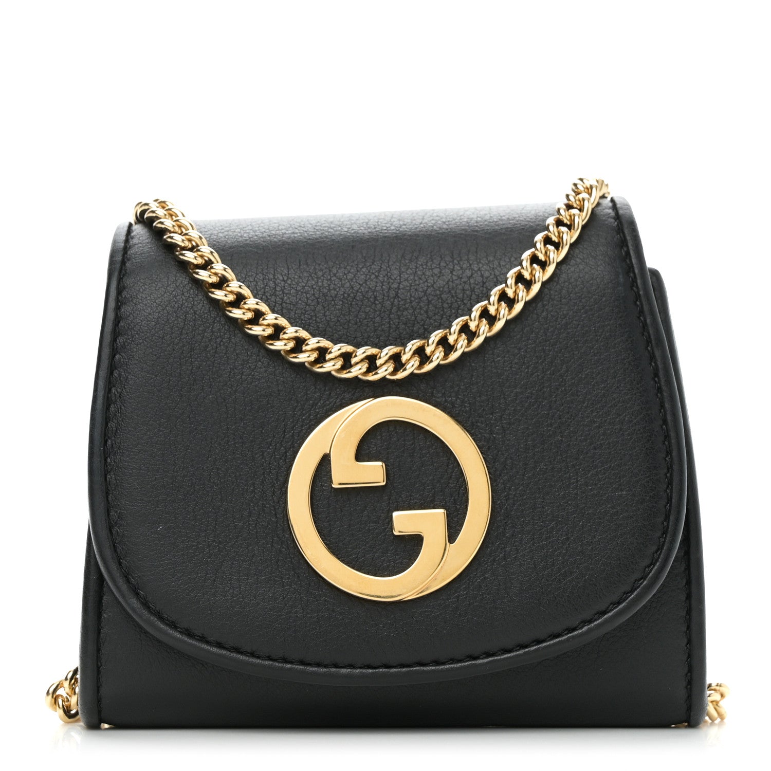 Gucci Roxy Calfskin Medium Blondie Chain Wallet Black 1740555