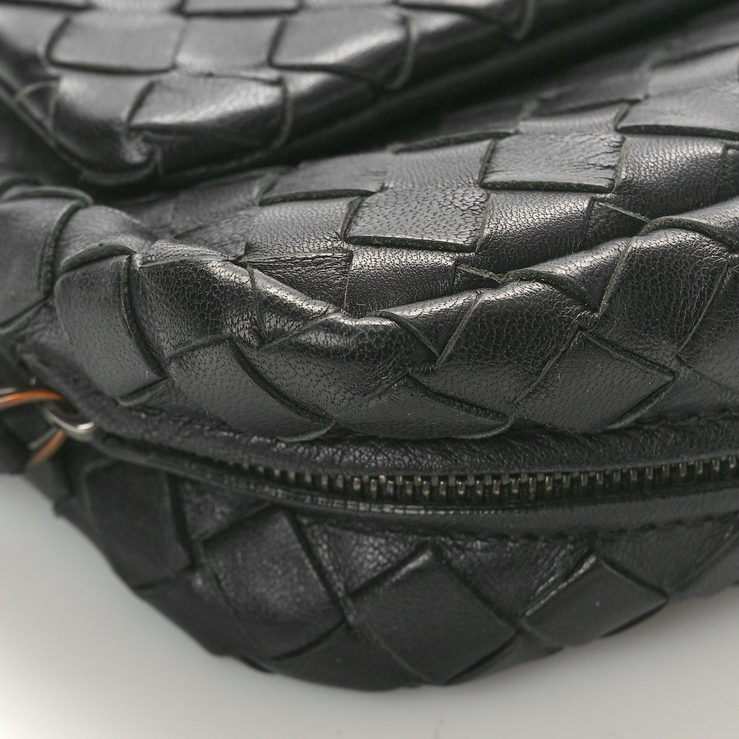Nappa Intrecciato Small Chain Crossbody Black