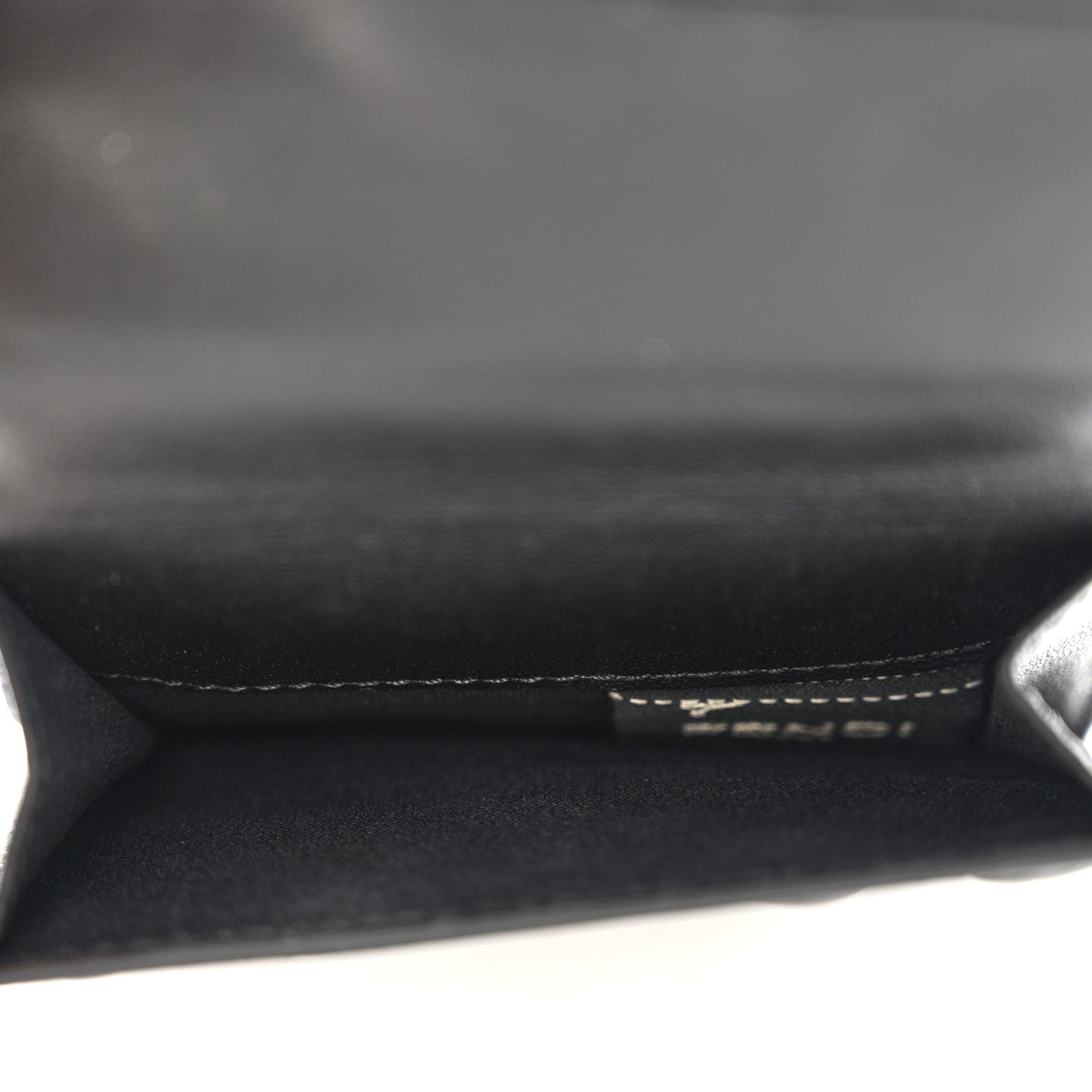 X JOSHUA VIDES Nappa Matisse FF Diagonal Embossed Micro Tri-Fold Wallet White Black