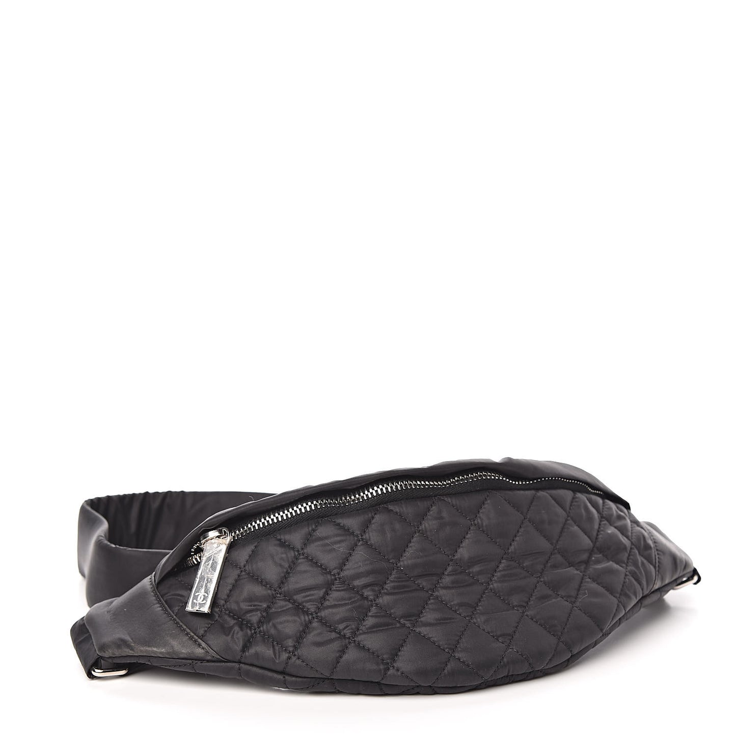 Nylon Quilted Waist Bag Black