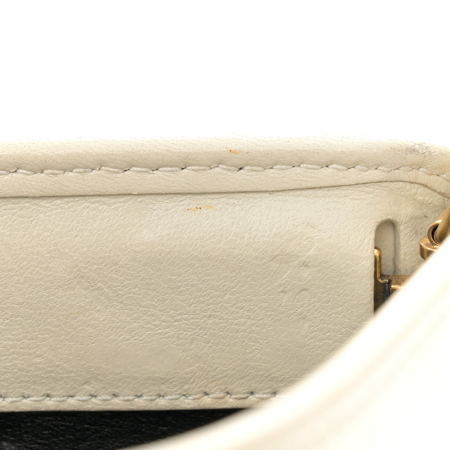 Lambskin Quilted Monogram Baby Victoire Chain Clutch Blanc Vintage