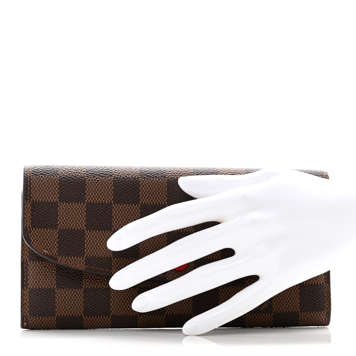 Damier Ebene Emilie Wallet Red